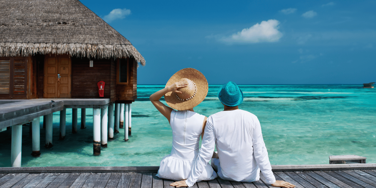 Couples on Maldives Water Villa Image